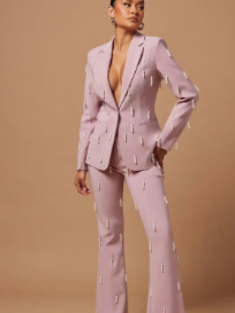 Bella Embellished Pant and Blazer Suit Set